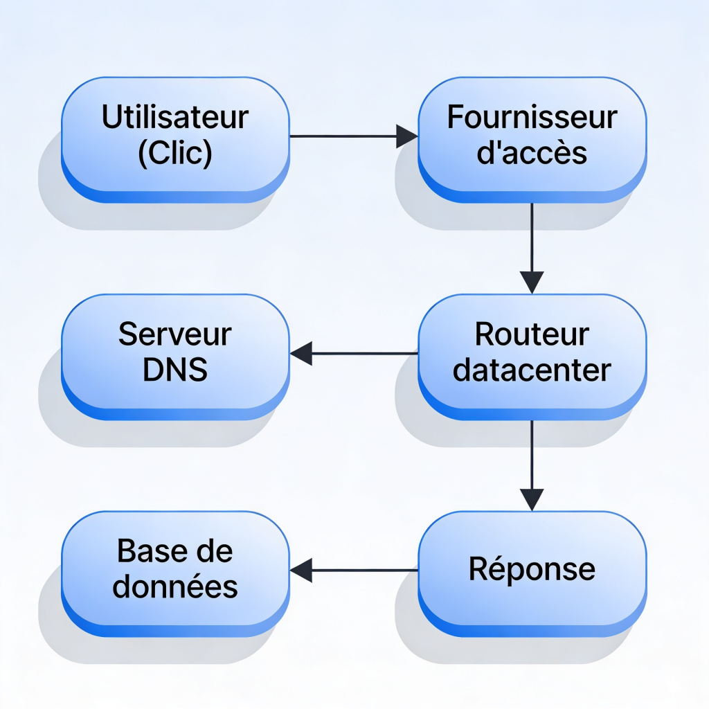 Schéma du parcours d'une requête