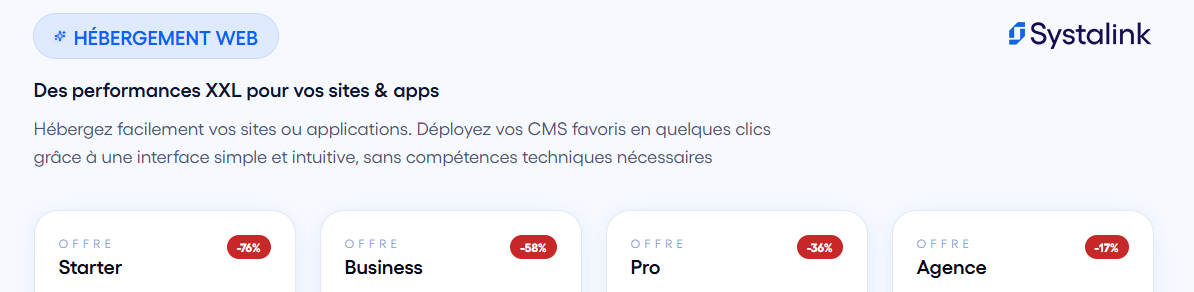 hebergement web offres